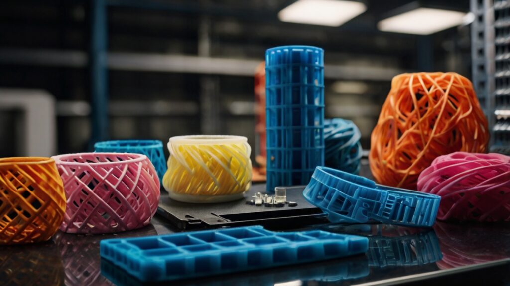 3D printed objects made from different filaments